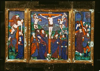 Triptyque représentant la Crucifixion, Limousin (émail)